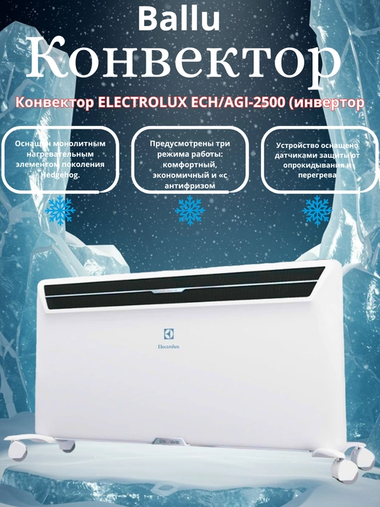 Electrolux HeatMaster 2500 Вт – мощный и энергоэкономичный электрический обогреватель