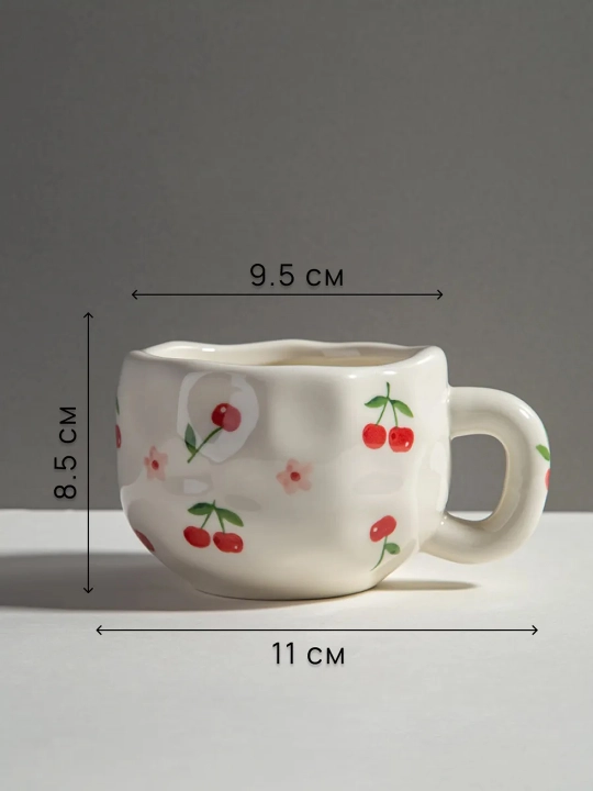 Choy jufti, 280 ml, keramika krujka likopcha bilan choy, qahva, kapuchino va latte uchun
