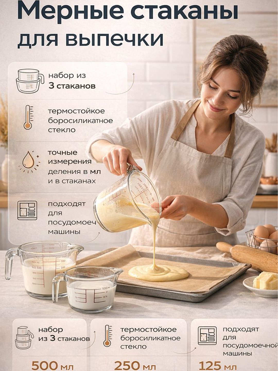 Мерный стакан с носиком и делениями - 