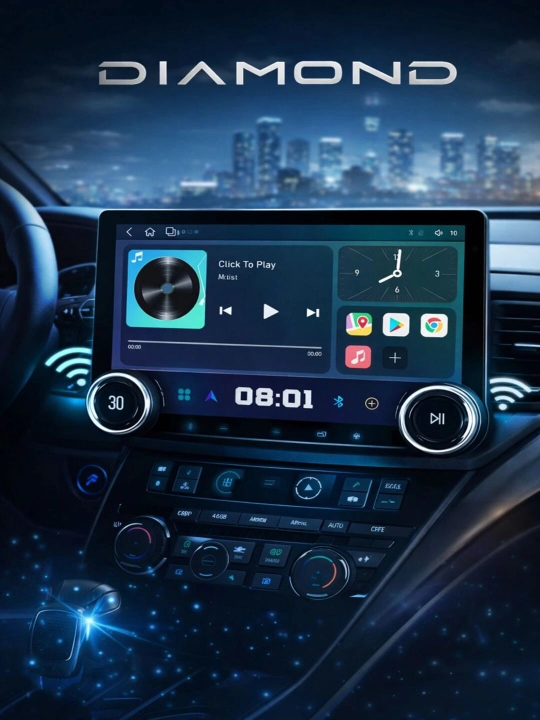 Авто монитор Tesla, Diamond X80 2K, 10.1 дюйма 2+32 ГБ, WiFi кулер
