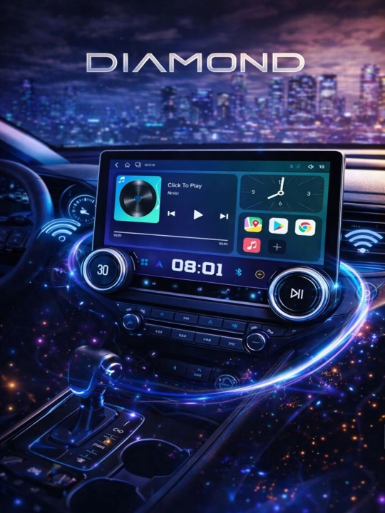 Авто монитор Tesla, Diamond X80 2K, 10.1 дюйма 2+32 ГБ, WiFi кулер