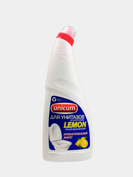 Чистящее средство для унитазов и сантехники UNICUM LEMON, 750 мл - 