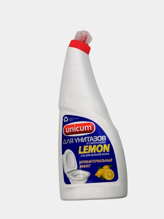 Чистящее средство для унитазов и сантехники UNICUM LEMON, 750 мл