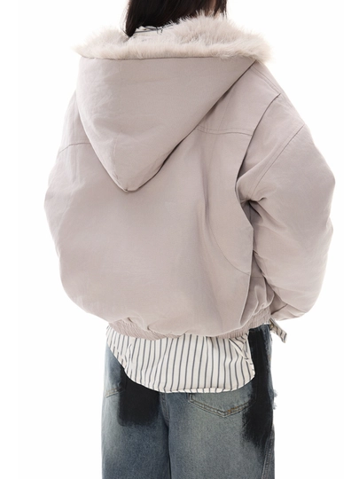 MIYO vintage uslubidagi kapyushonli, mo‘ynali yoqali, qalin, uniseks oversize kurtka