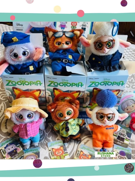 Zootopia Disney MINISOdan kolleksion yumshoq o‘yinchoq-brelok - 