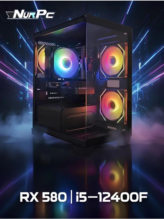 Игровой компьютер I5 12400F, RX580 8GB, DDR4 16GB, H610, nwme m2