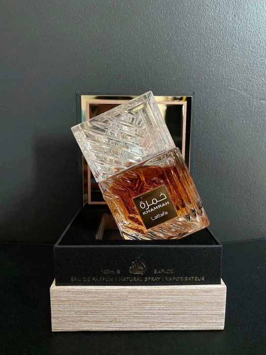 Parfyumlangan suv Lattafa Khamrah, 100 ml, Sharqona shirinlik