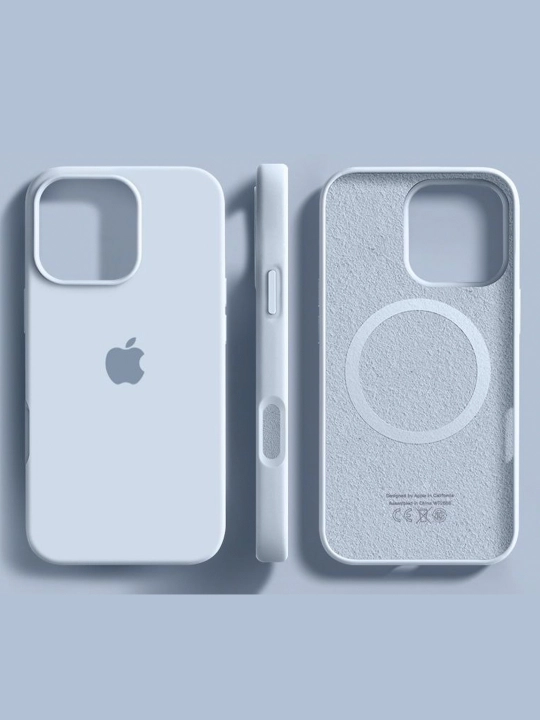 IPhone 13, 14, 15, 16, 17 Pro, Maks, rangli, silikon g'iloflar