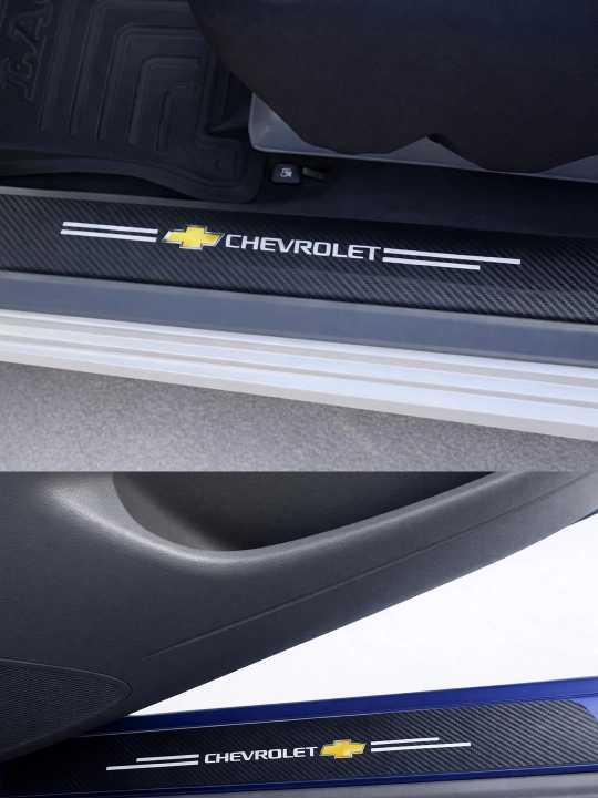 Chevrolet avtomobili uchun karbonli eshik ostonasi qoplamalari, himoya stikerlari