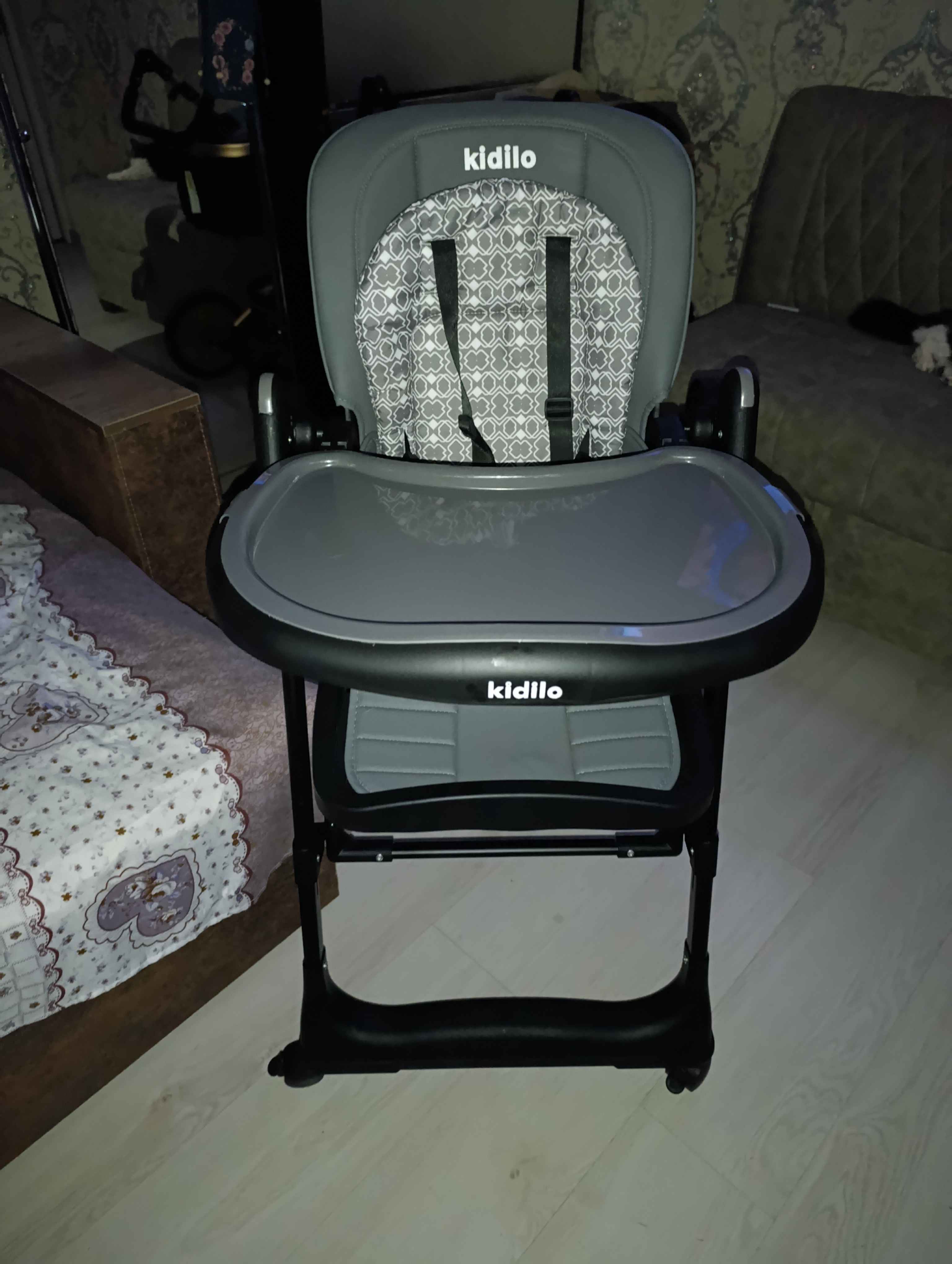 Детский стульчик для кормления+ качели, 2 в 1 Kidilo-8166