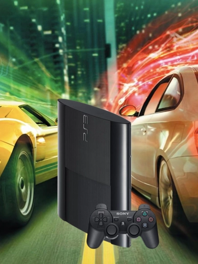 Sony PlayStation 3 Super Slim, 250–500GB, с установленными играми, 1–4 геймпада — ADEU-PSSS-G4-X320GB