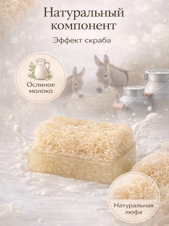 OENS Eshak sutli qovoq tolali tabiiy sovun – namlaydi, yumshatadi, tinchlantiradi, peeling