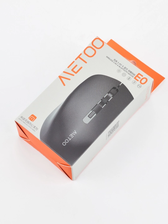 Simsiz bluetooth sichqoncha Metoo 2.4G E0 shovqinsiz, batareyka to'plamda, qora