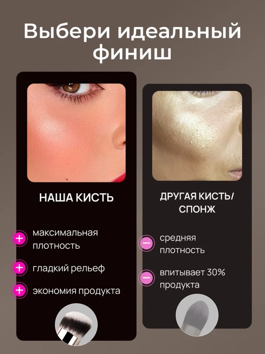 Универсальная кисть для тона, консилера и контуринга