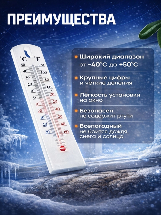 Devor termometri- ichki va tashqi harorat olchagich