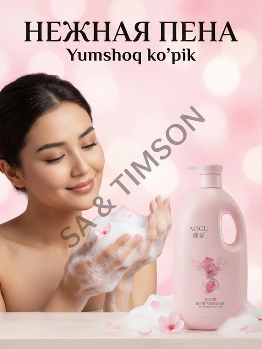 AOGU parfyumeriyalangan dush geli, barcha turdagi teri uchun, 1800 ml