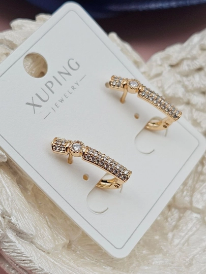 Женские серьги золотого цвета, бренд Xuping — JEWELRI-XUP002-РАЗНОЦВ