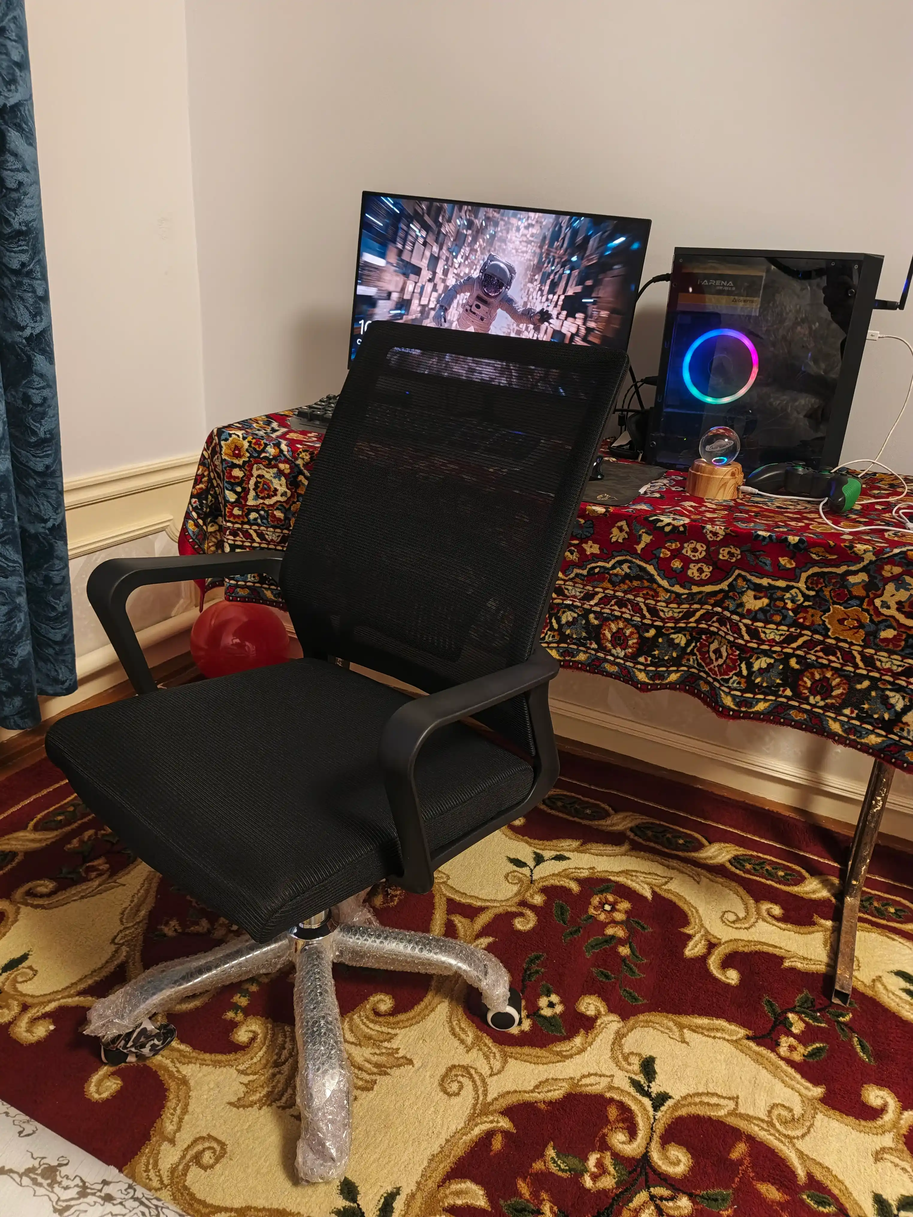 Norflex to'rli orqa ofis kreslosi, balandlikni sozlash va xodimlar g'ildiraklari