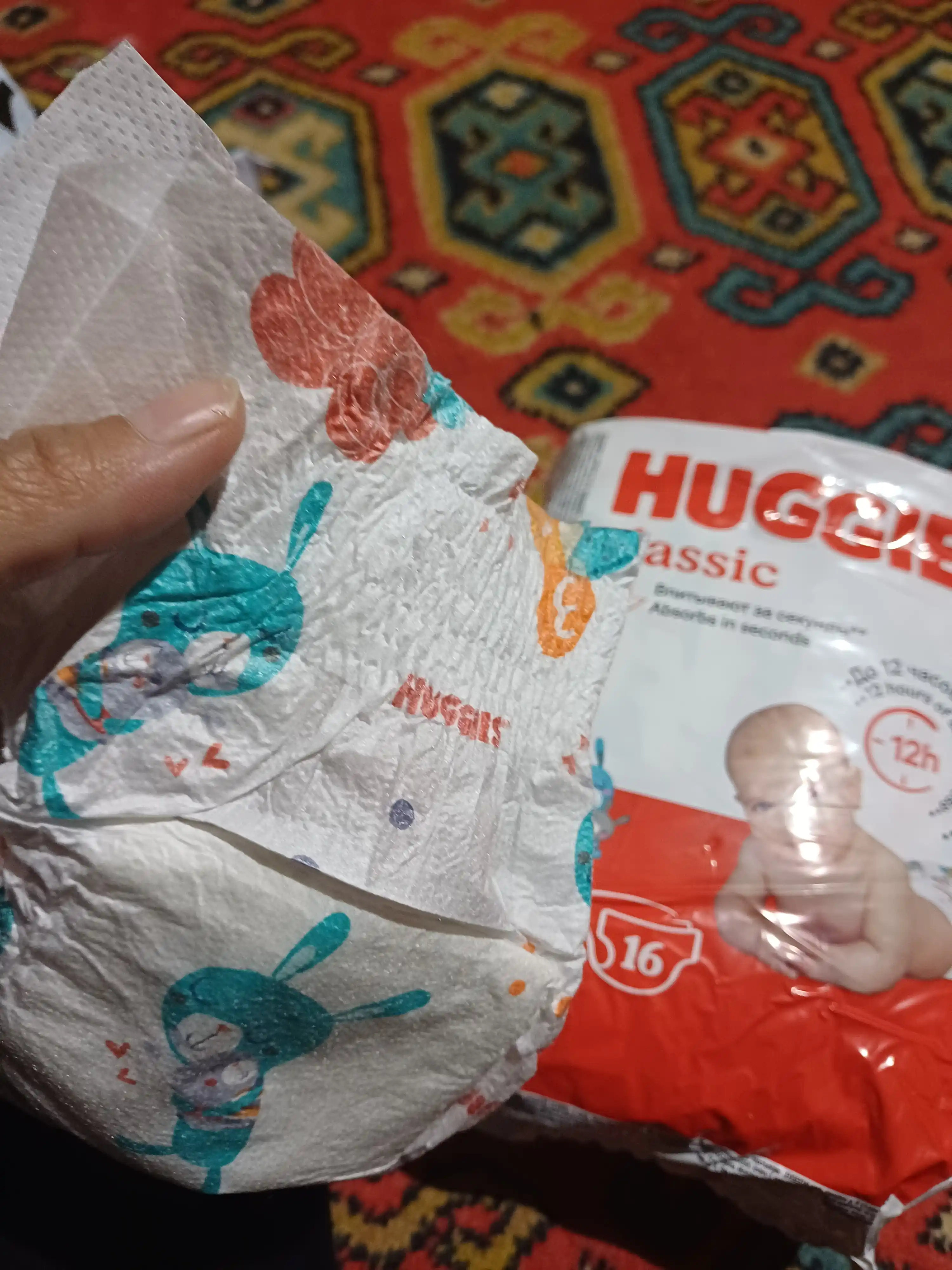 Huggies Classic tagliklari (4-9kg), 3-o'lcham,16 dona.