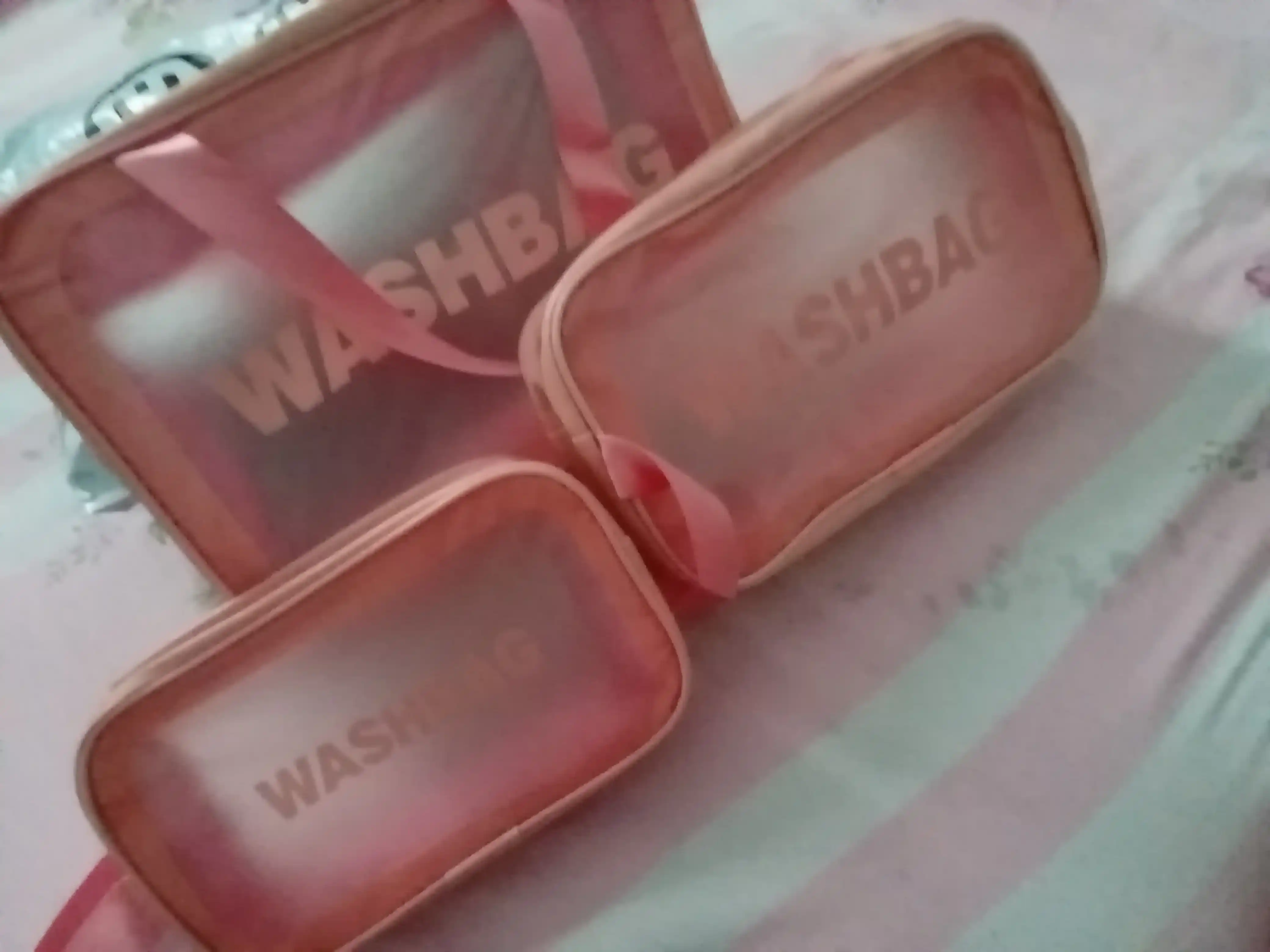 Ayollar kosmetik sumkasi, sayohat uchun, suv o'tkazmaydigan, shaffof, 3 xil o'lchamda