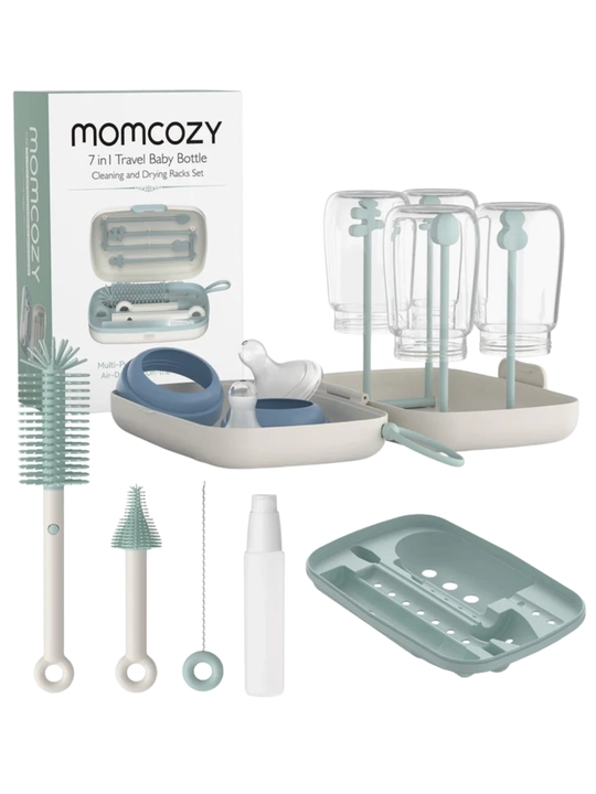 Набор щеток для бутылочек Momcozy, 7 в 1, силикон, с сушилкой