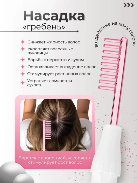 Дарсонваль для лица, тела и волос с 4 насадками, домашний косметологический аппарат