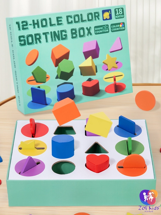 Sorter geometriya boncuklar bilan, beshta ustunda, bolalar uchun, rivojlanayotgan Montesso