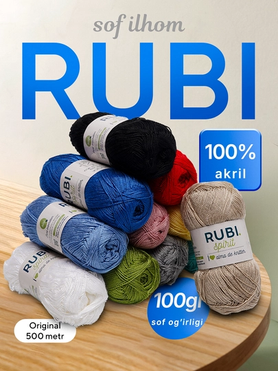 Пряжа Rubi - 500 м, 100 г, 100% акрил, в упаковке 1 шт