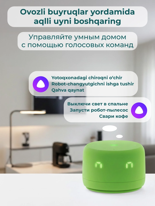 Умная колонка Яндекс Станция Лайт 2 с микрофоном, колонка Алиса с часами, без часов