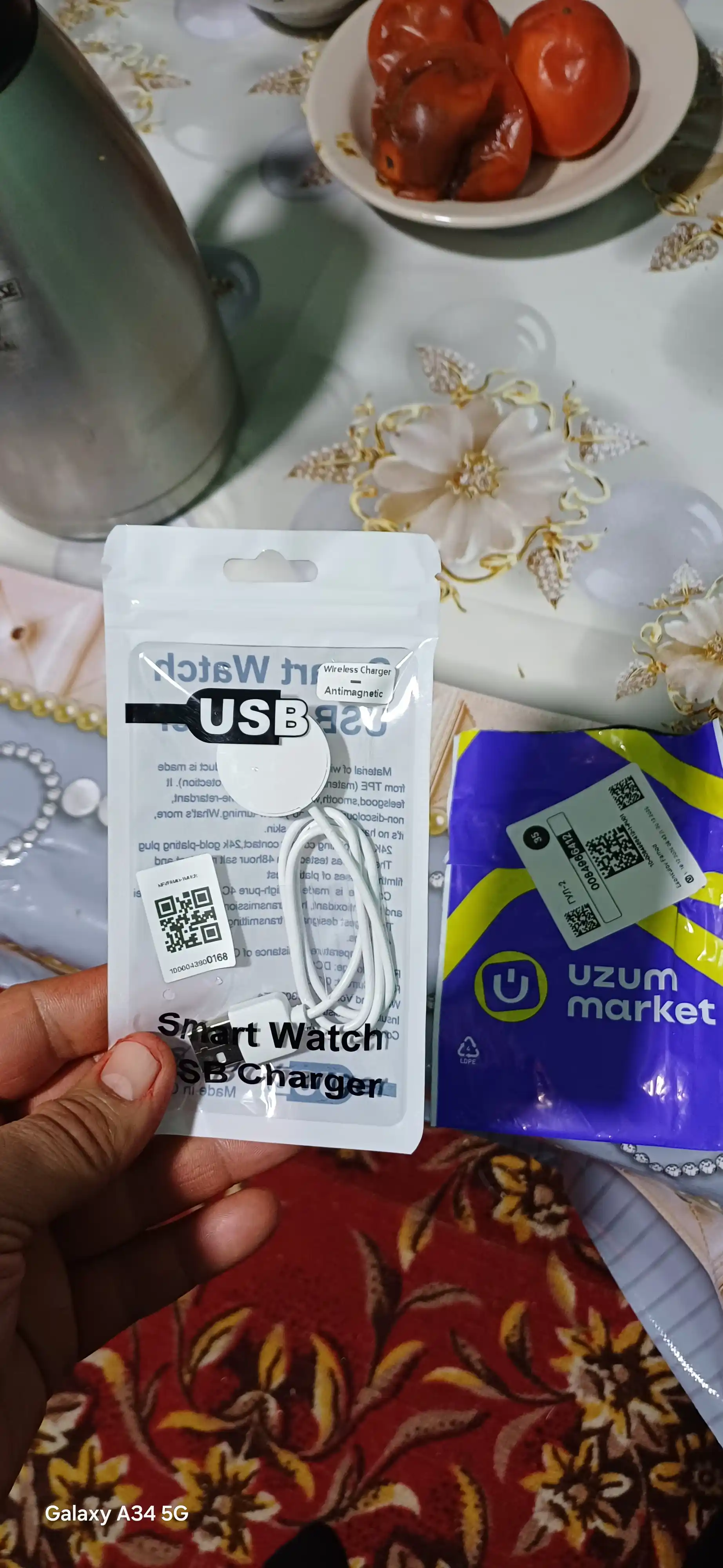 Smart soat uchun magnitli quvvatlagich, qurilma uzunligi 1 m, USB