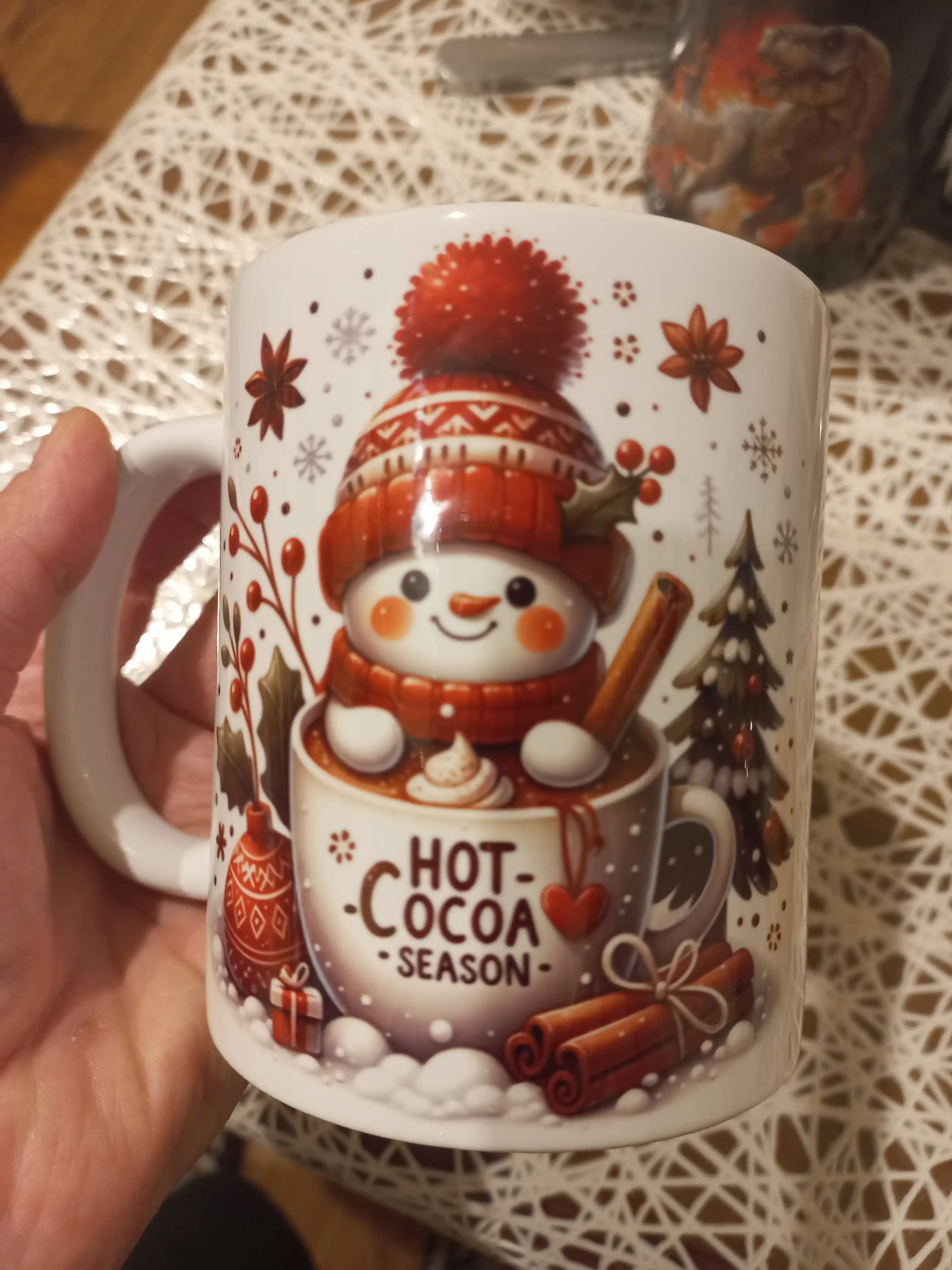 Bosma krujkalar, qish fasli printlari bilan sovg'a uchun, choy va kofe uchun