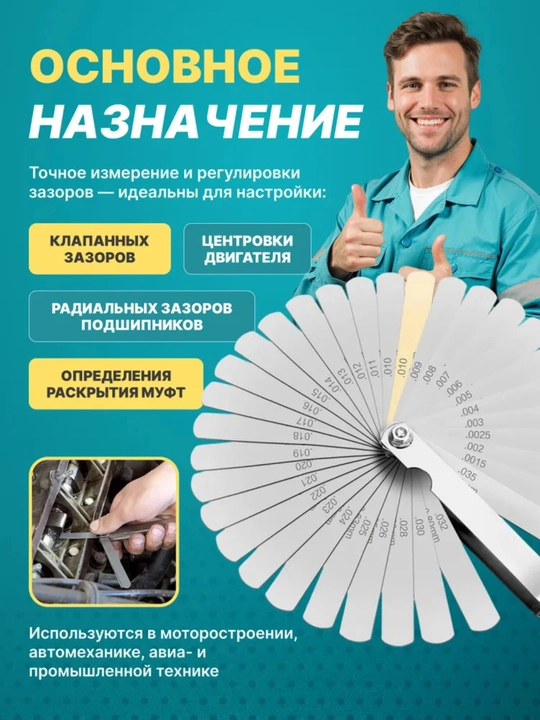 Щупы для клапанов 32 шт.от 0.04 до 0.88 мм,измерения клапанов авто