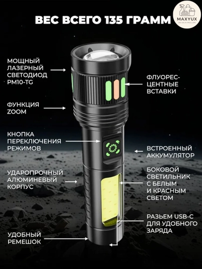 Фонарь светодиодный, аккумуляторный