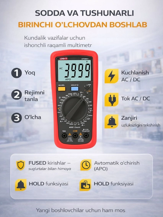 Raqamli multimetr UNI-T UT39A+ - 