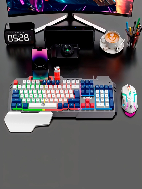 Игровая клавиатура и мышь t-Wolf k16 /t16, в черно-белом