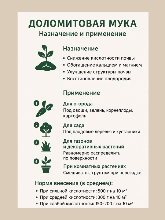 Доломитовая мука фасованная, 800 г