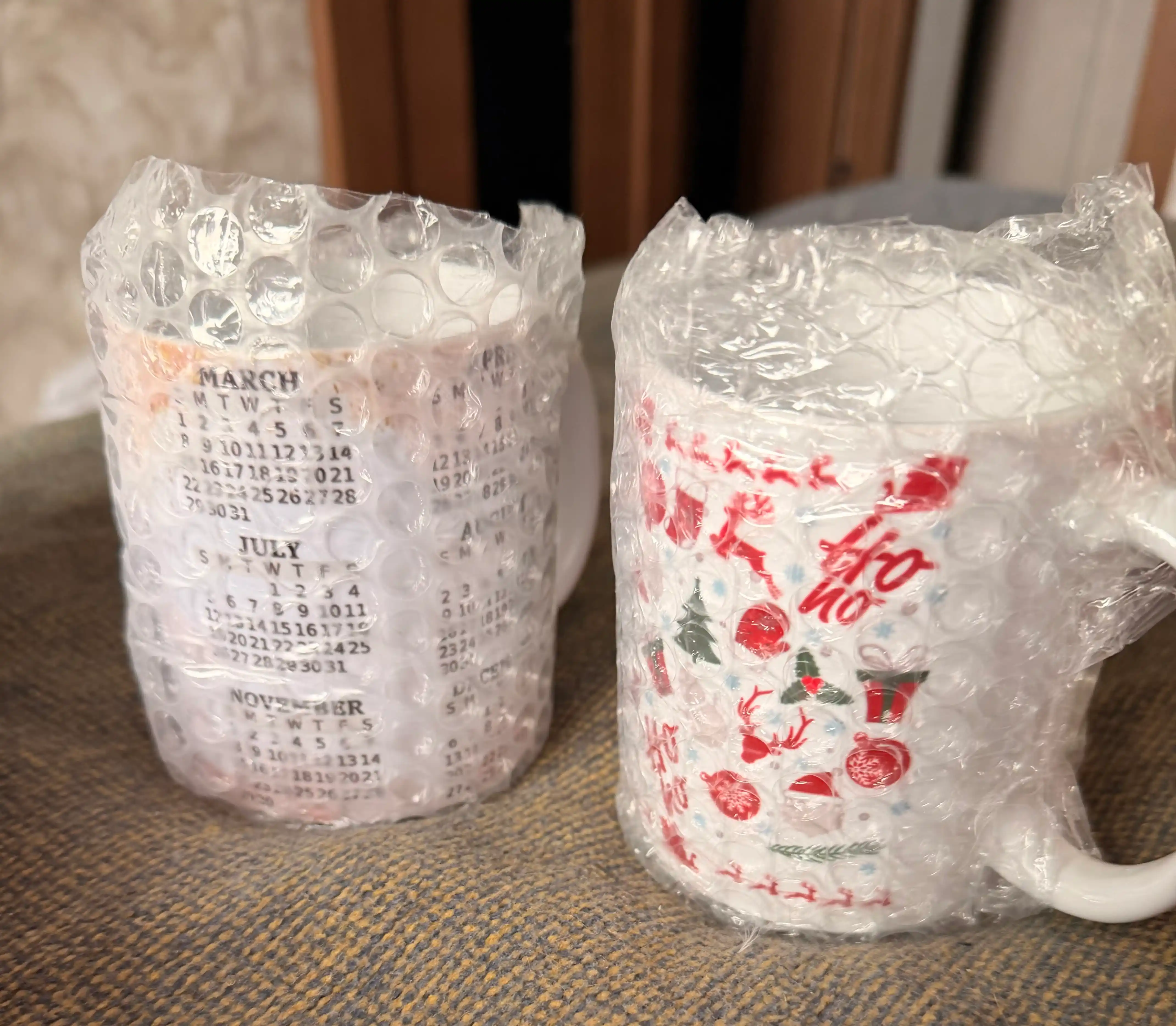 Bosma krujkalar sovg'a uchun, qish fasli printlari bilan, choy va kofe uchun krujka