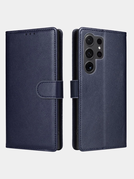 Чехол с подставкой для Samsung Galaxy S21/S22/S23/S24/S25/S26 Ultra PU кожа + Soft TPU