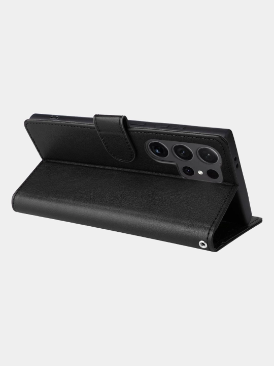 Чехол с подставкой для Samsung Galaxy S21/S22/S23/S24/S25/S26 Ultra PU кожа + Soft TPU
