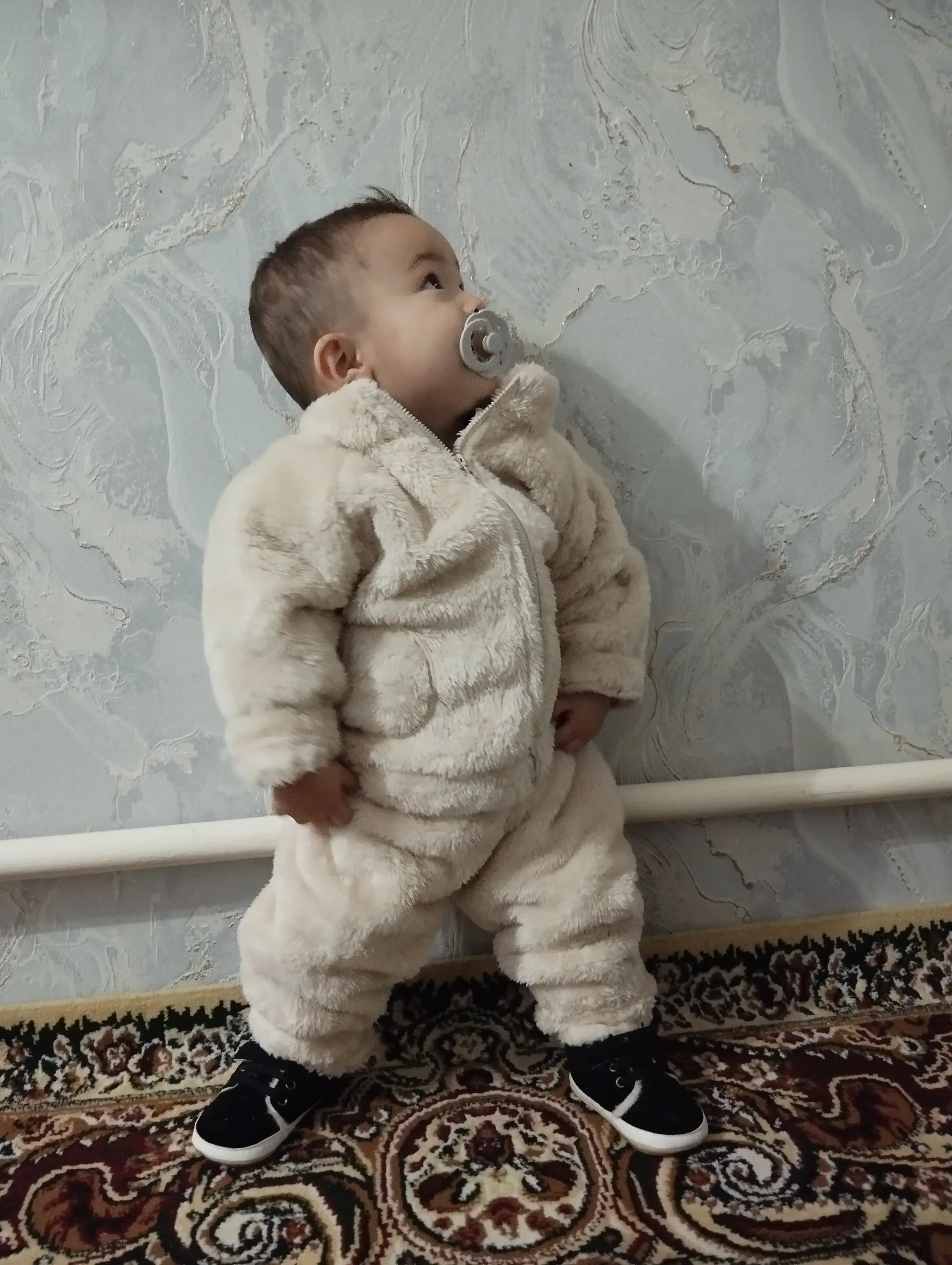 Yumshoq flisli teddy qishki kostyum–bolalar uchun kiyimlar to'plami