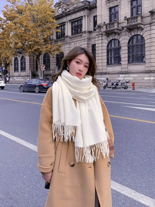 Ayollar qishki kashemir sharfi, qalin sharf, 180x70 sm