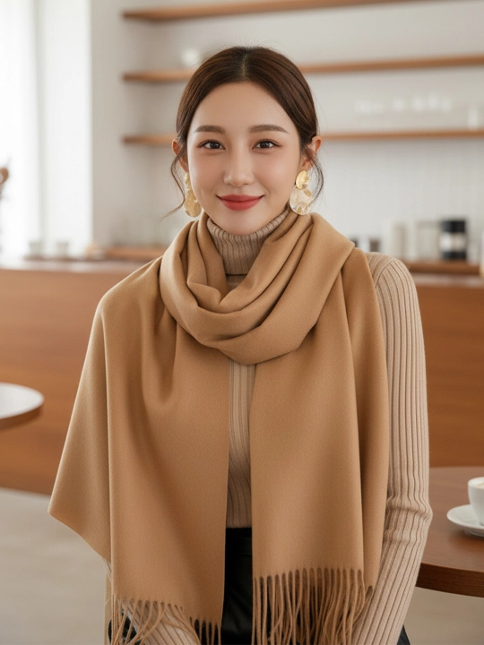 Ayollar qishki kashemir sharfi, qalin sharf, 180x70 sm