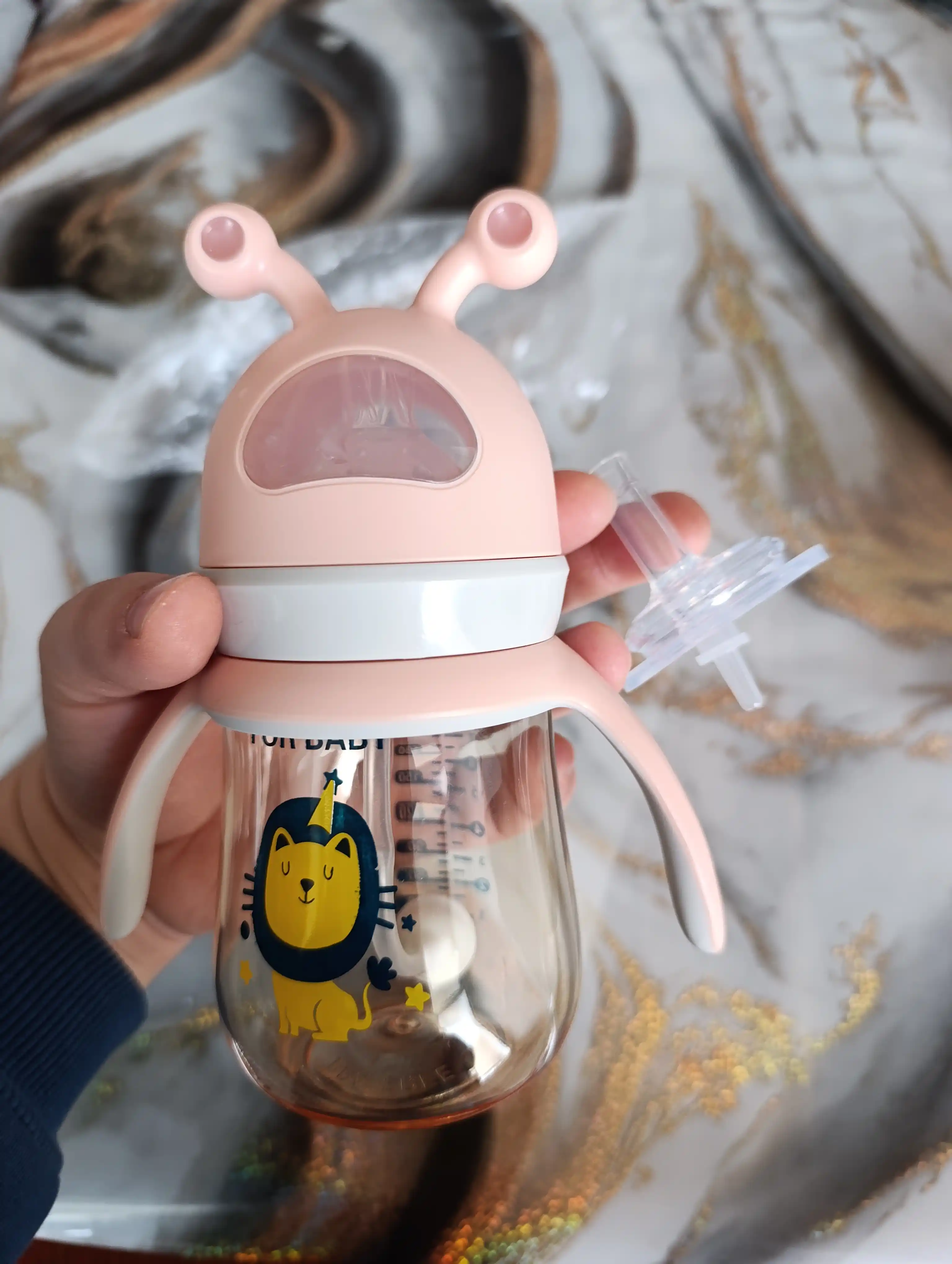 Детская бутылочка для кормления, с ручками и соской, антиколиковая Zi Store