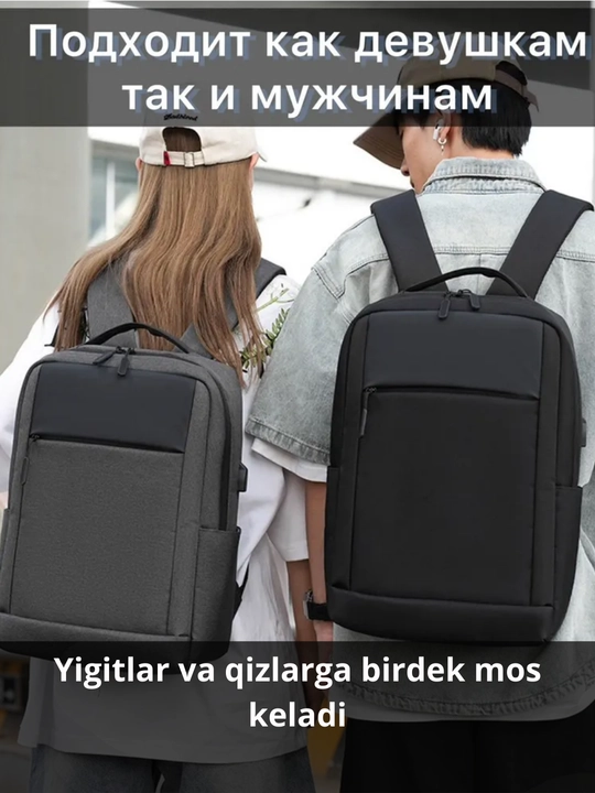 Erkaklar va ayollar uchun shahar ryukzagi, USB noutbuk, maktab uchun, ofis, sayohat sumkasi
