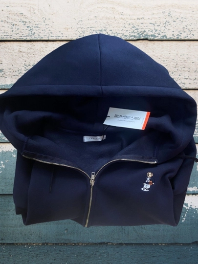 Hudi uniseks oversize LABASIC flisli chaqmoq, ko‘k (Koreya)