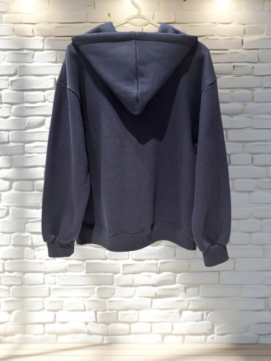 Hudi uniseks oversize LABASIC flisli chaqmoq, ko‘k (Koreya)