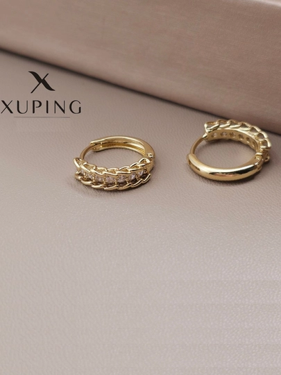 Кольцевые серьги для девочек и женщин, Xuping — 1001PRT-XUPINGK3-КОРАЛЛМЕЛ