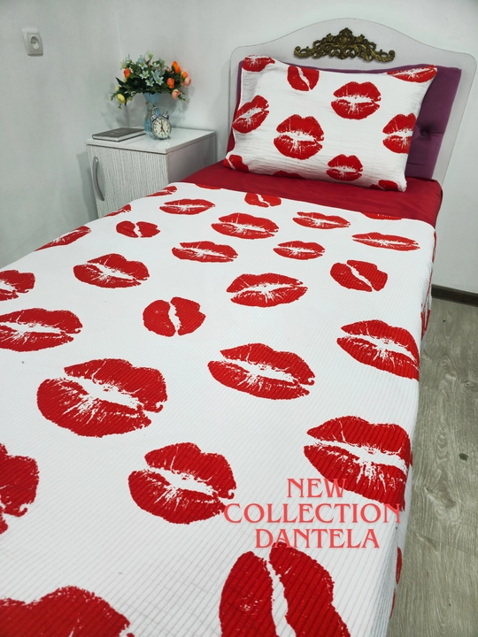 Комплект постельного белья Dantella , 100% хлопок, односпальный, (жатка), муслин
