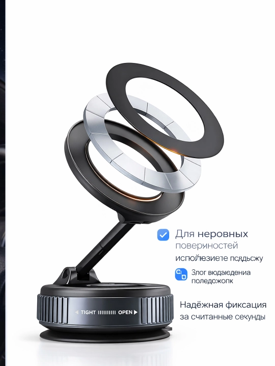 MagSafe mos avtomobil uchun magnitli telefon ushlagichi, so‘rg‘ichli