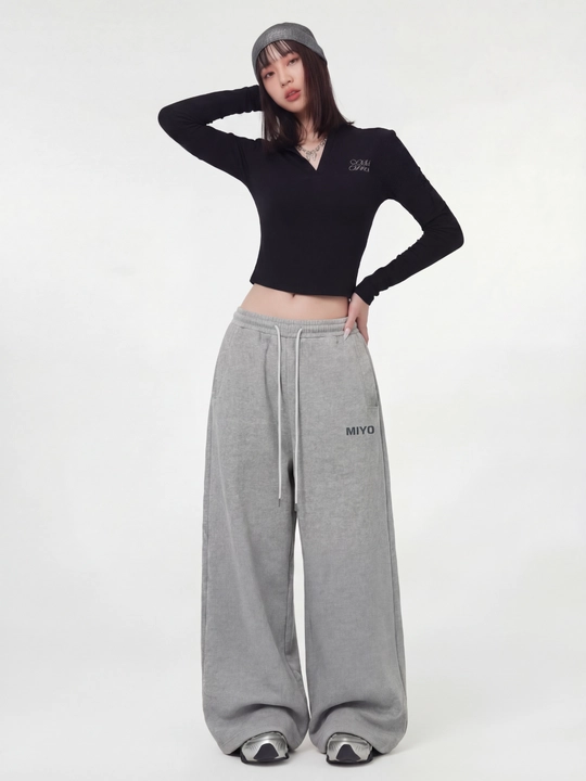 MIYO Женские тёплые зимние трико брюки с начёсом, широкие oversize